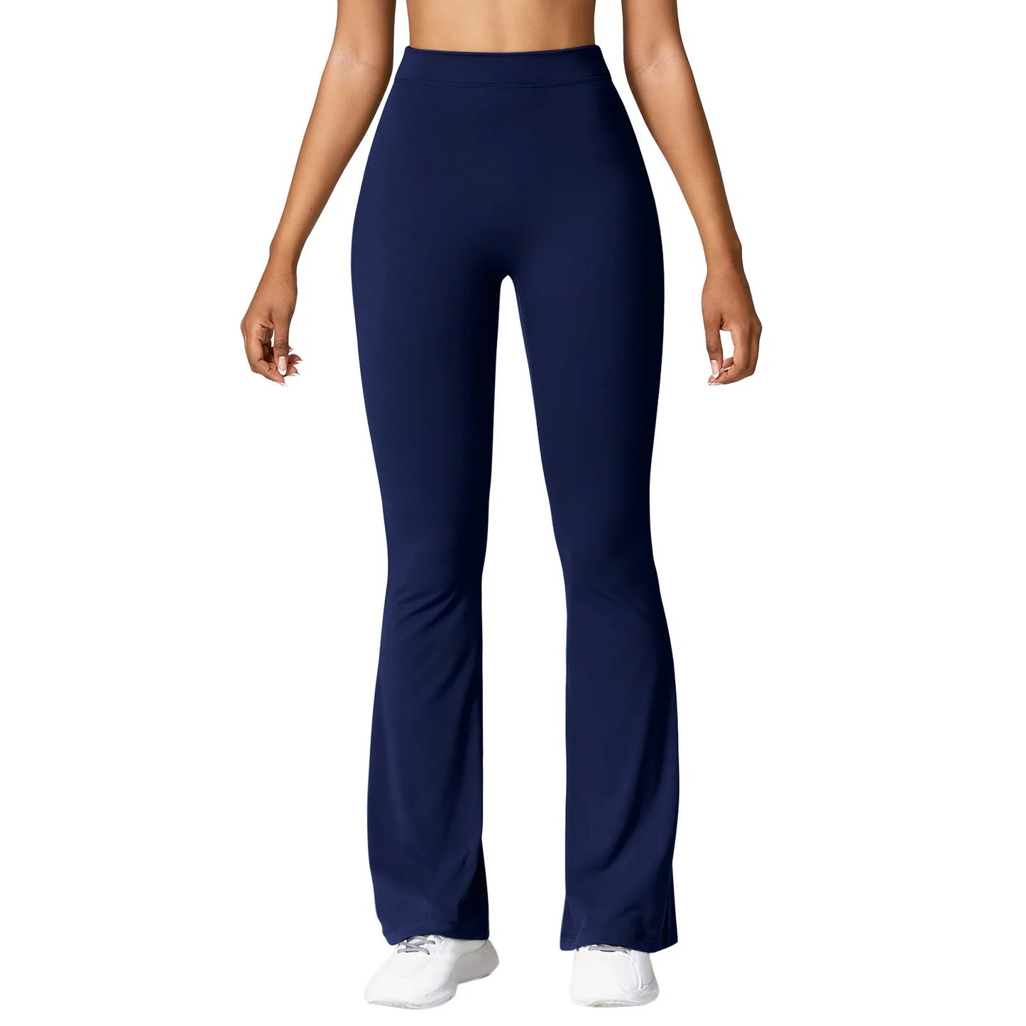 Leggings acampanados push-up para mujer – cintura alta y diseño V-back moldeador para gym