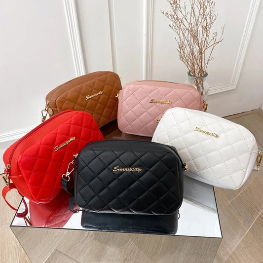 Bolso bandolera pequeño con cadena y borlas para mujer
