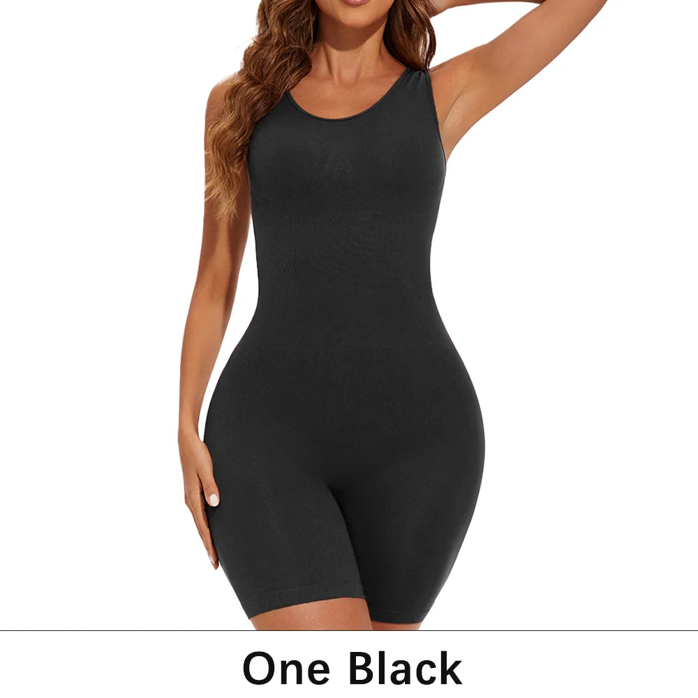 POKARLA Bodysuit Moldeador Seamless de Cobertura Total con Tirantes Anchos y Efecto Reductor de Muslos
