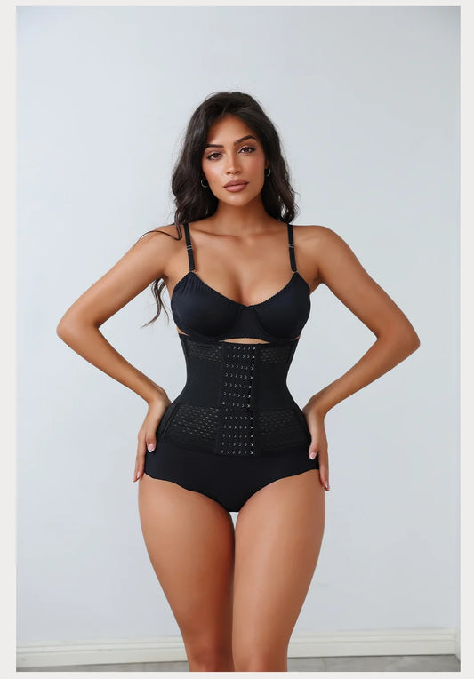 Faja Reductora Ajustable para Mujer con Doble Cinturón, Neopreno y Cierre de Cremallera para Control de Abdomen y Soporte Lumbar