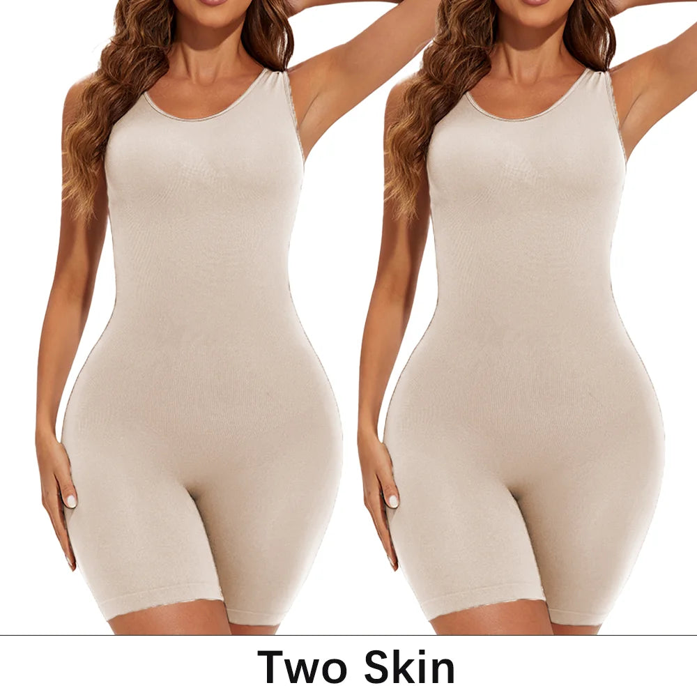 POKARLA Bodysuit Moldeador Seamless de Cobertura Total con Tirantes Anchos y Efecto Reductor de Muslos