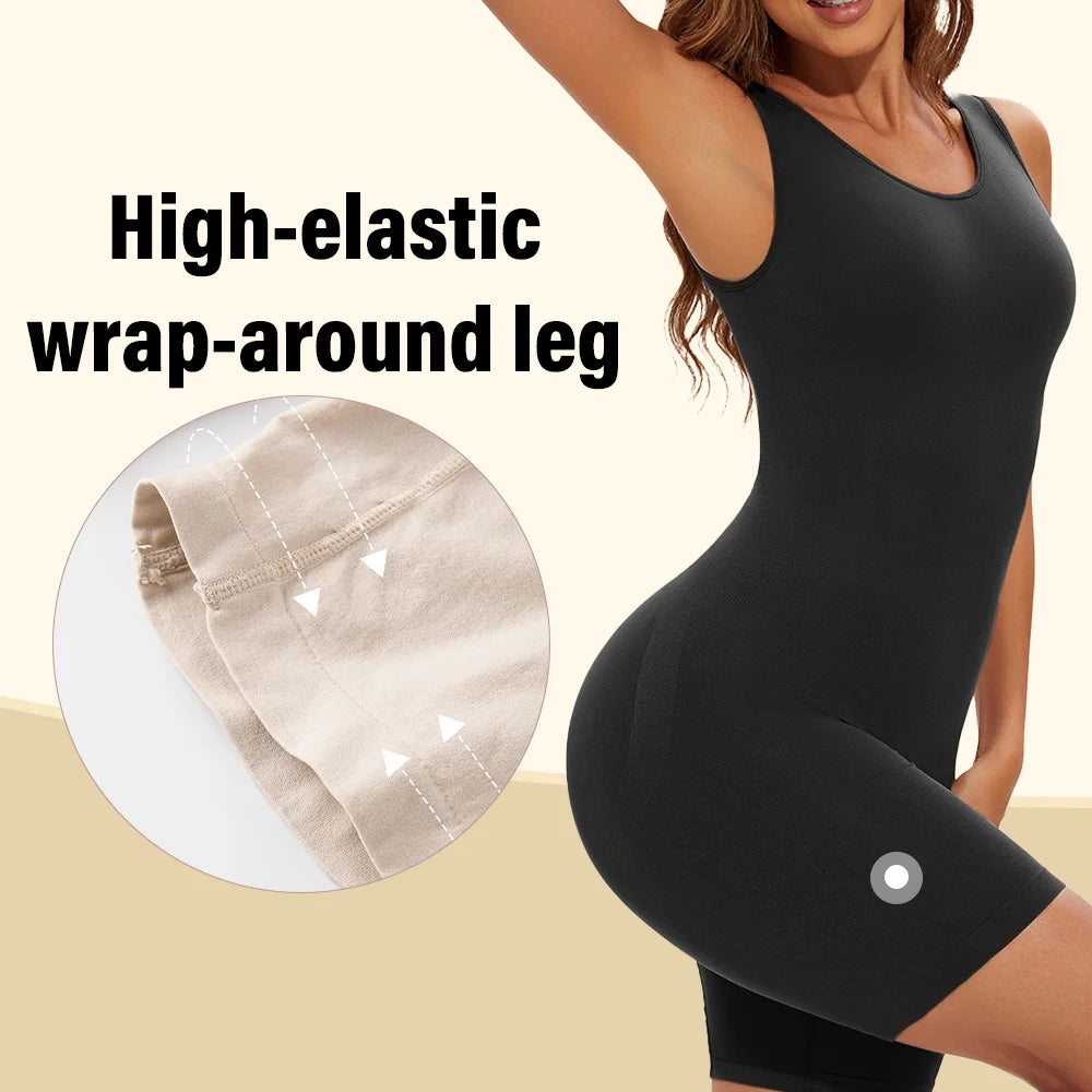 POKARLA Bodysuit Moldeador Seamless de Cobertura Total con Tirantes Anchos y Efecto Reductor de Muslos