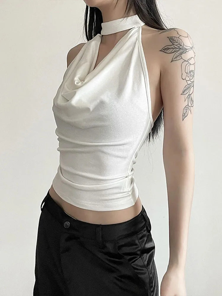 Top halter básico de verano para mujer
