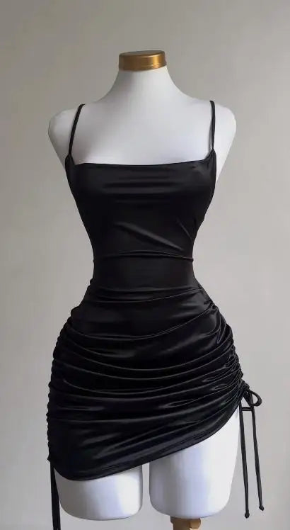 Vestido halter sexy con cordones – mini ajustado estilo europeo y americano verano