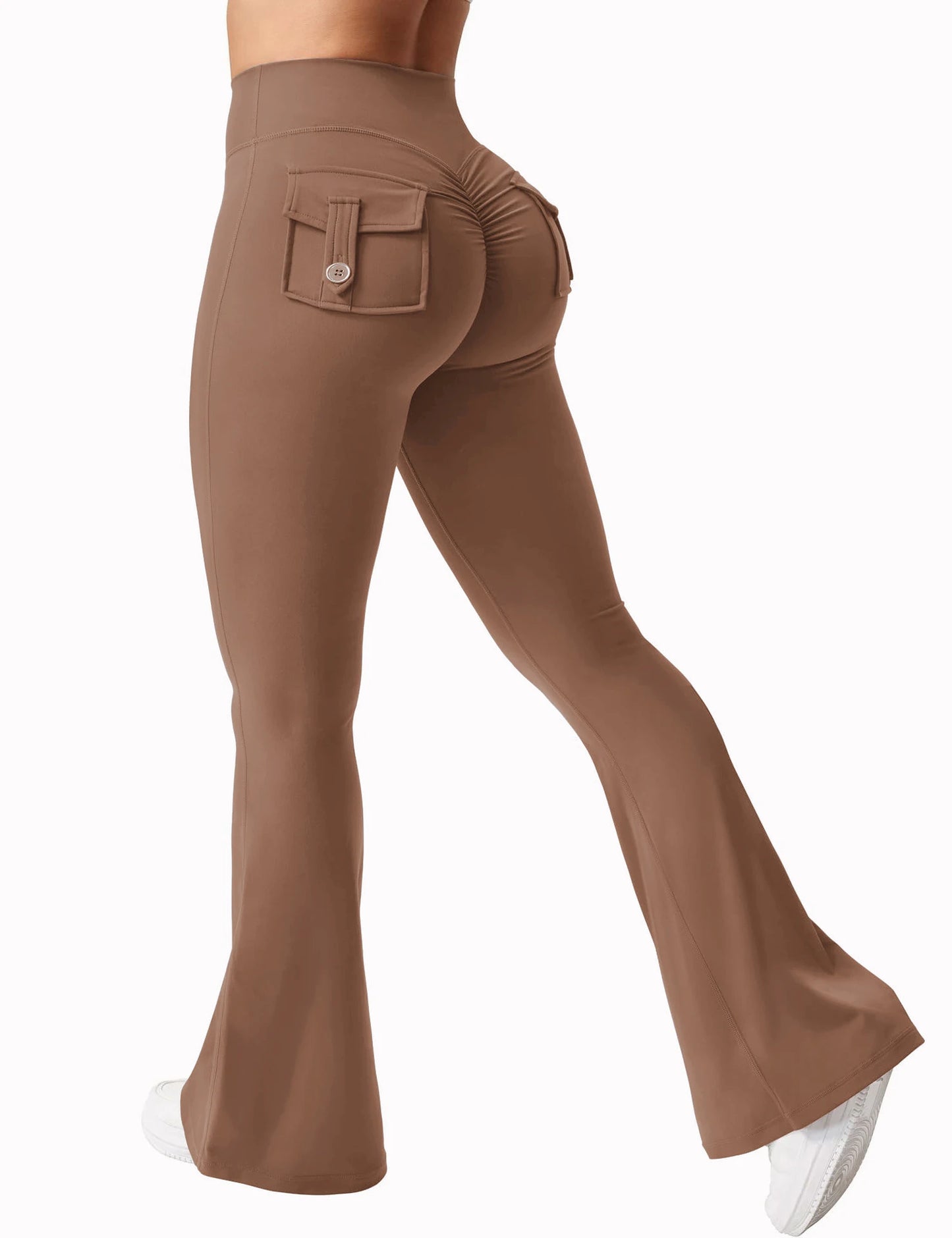Leggings yoga mujer wide leg – alta elasticidad, efecto segunda piel, compresión y bolsillos funcionales