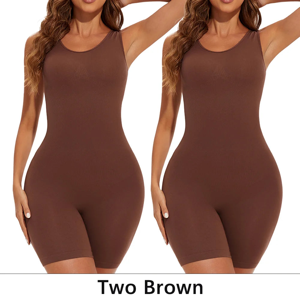 POKARLA Bodysuit Moldeador Seamless de Cobertura Total con Tirantes Anchos y Efecto Reductor de Muslos