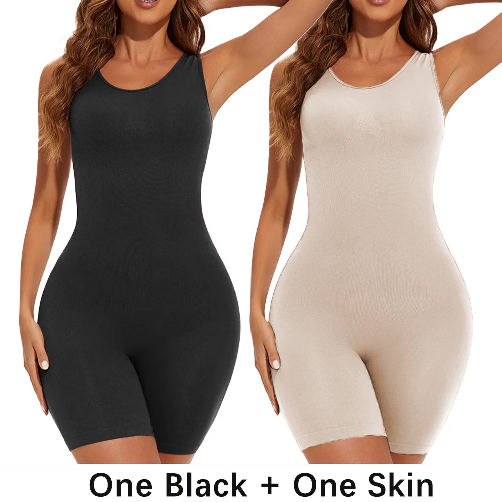 POKARLA Bodysuit Moldeador Seamless de Cobertura Total con Tirantes Anchos y Efecto Reductor de Muslos