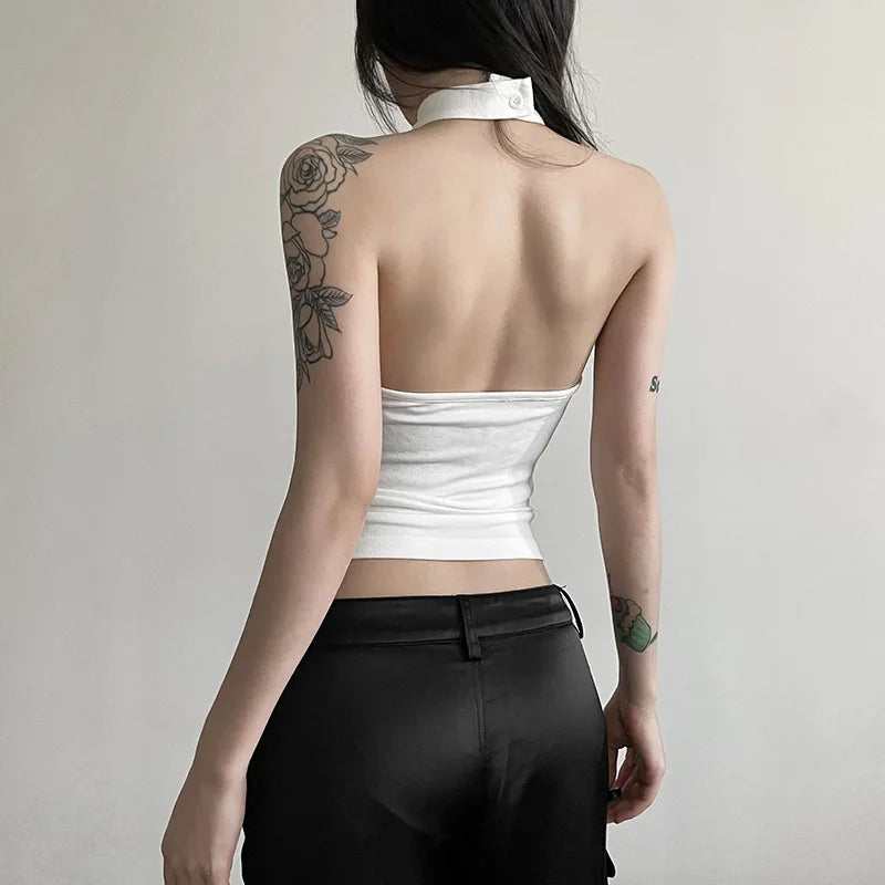 Top halter básico de verano para mujer