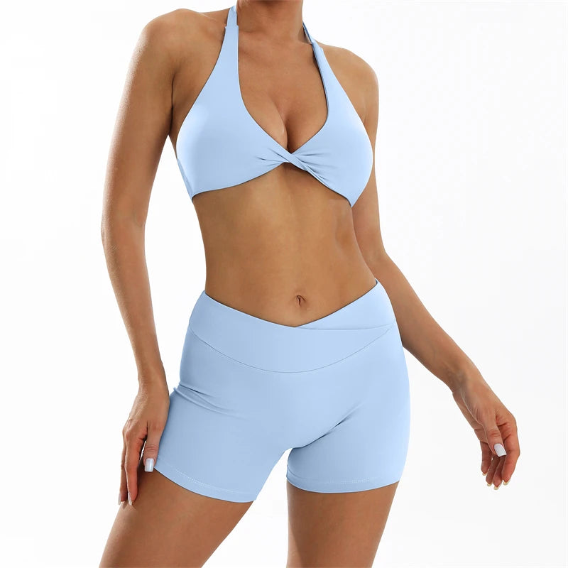 Conjunto deportivo corto moldeador para mujer