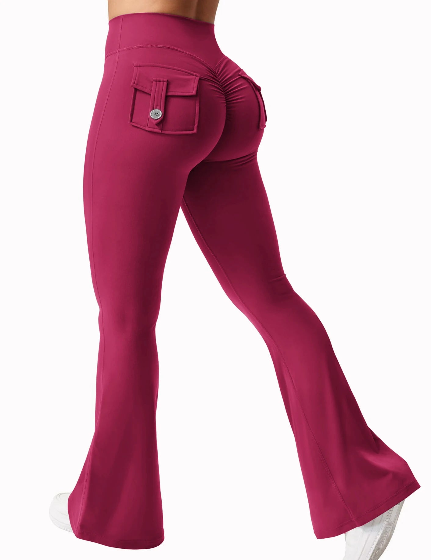 Leggings yoga mujer wide leg – alta elasticidad, efecto segunda piel, compresión y bolsillos funcionales