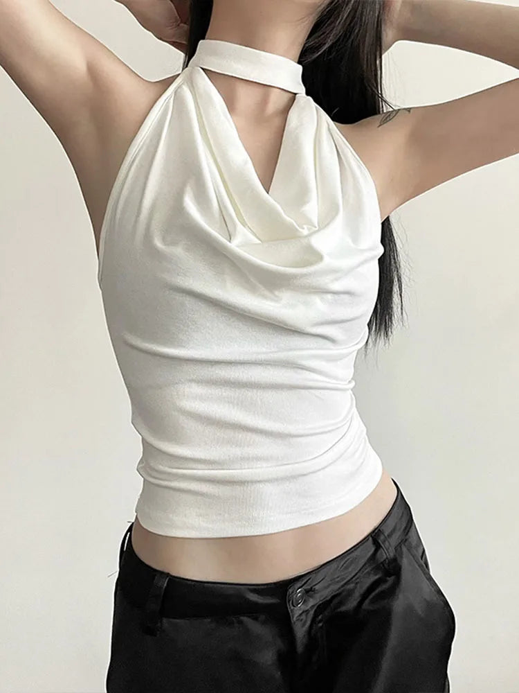 Top halter básico de verano para mujer