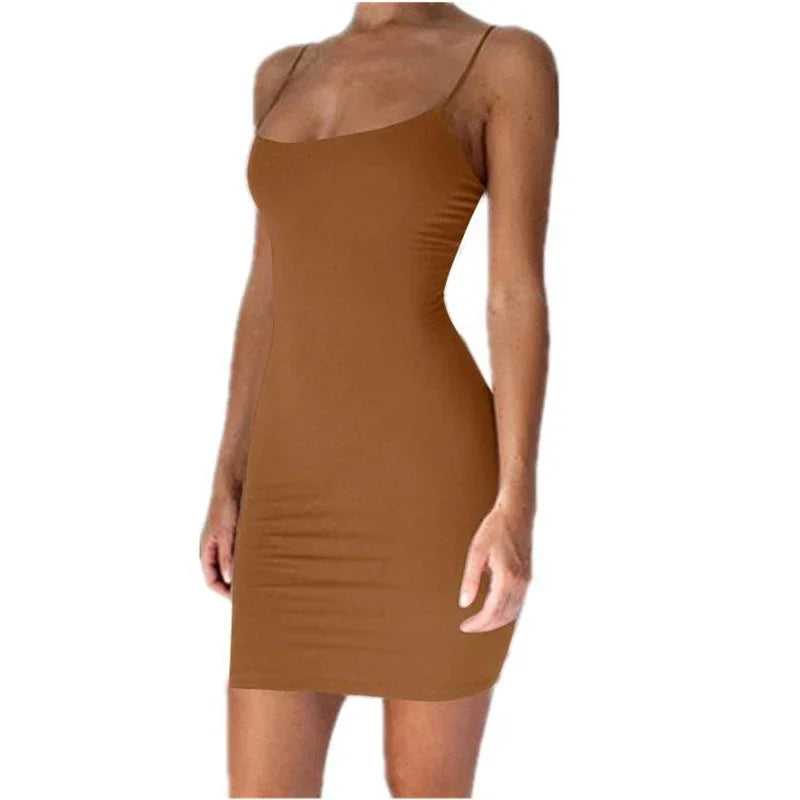 Vestido mini bodycon negro con tirantes para mujer