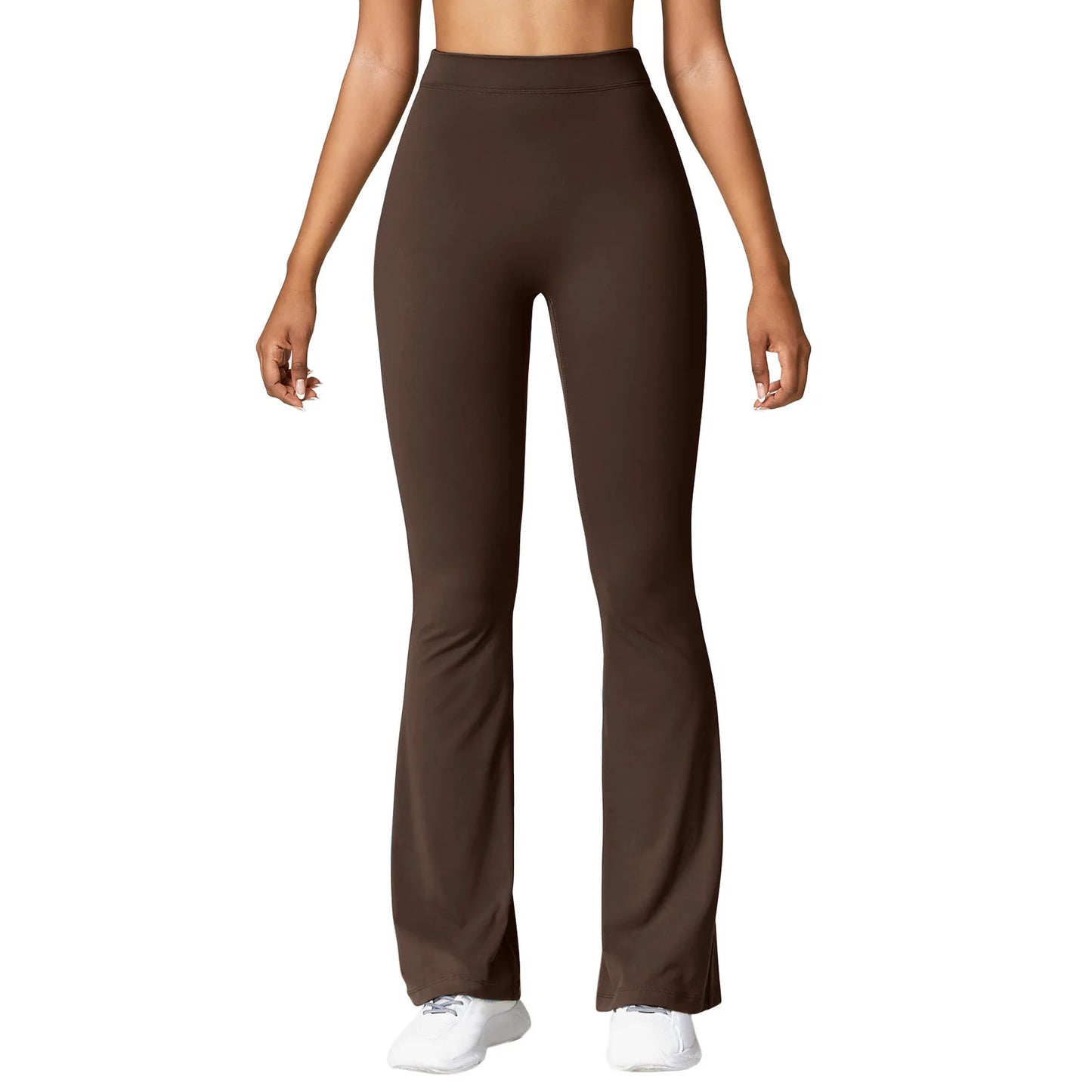 Leggings acampanados push-up para mujer – cintura alta y diseño V-back moldeador para gym