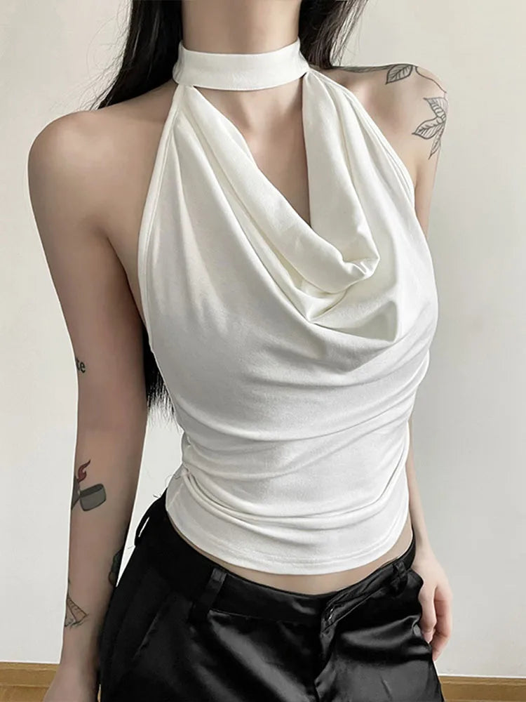 Top halter básico de verano para mujer