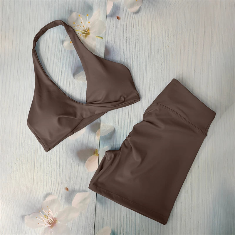 Conjunto deportivo corto moldeador para mujer