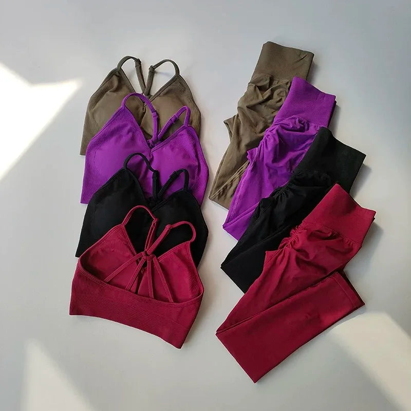 Conjunto deportivo efecto push-up para mujer – cintura alta, soporte y diseño moldeador para fitness y running