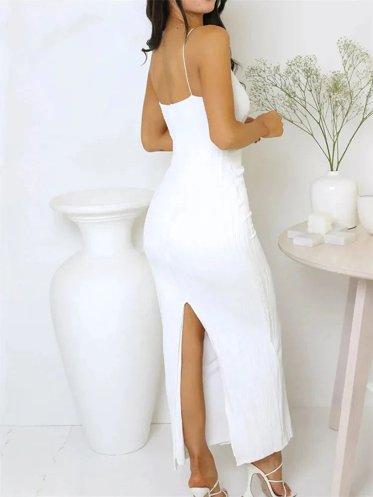 Vestido largo sexy con abertura para mujer