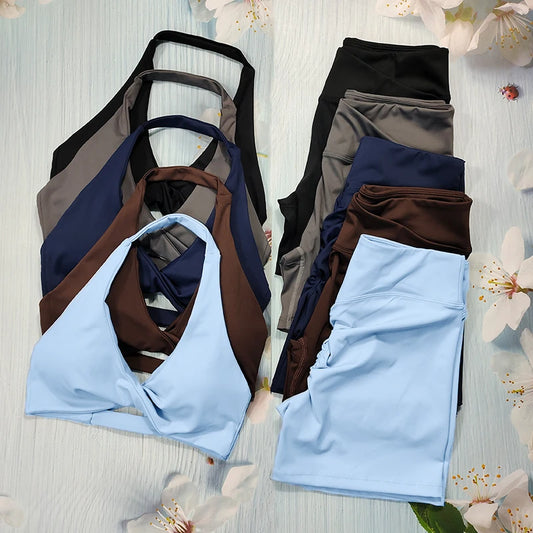 Conjunto deportivo corto moldeador para mujer