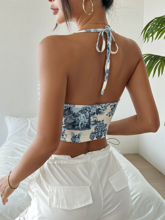Top crop de tirantes básico para mujer