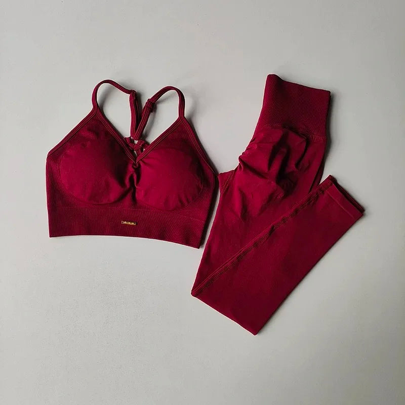 Conjunto deportivo efecto push-up para mujer – cintura alta, soporte y diseño moldeador para fitness y running