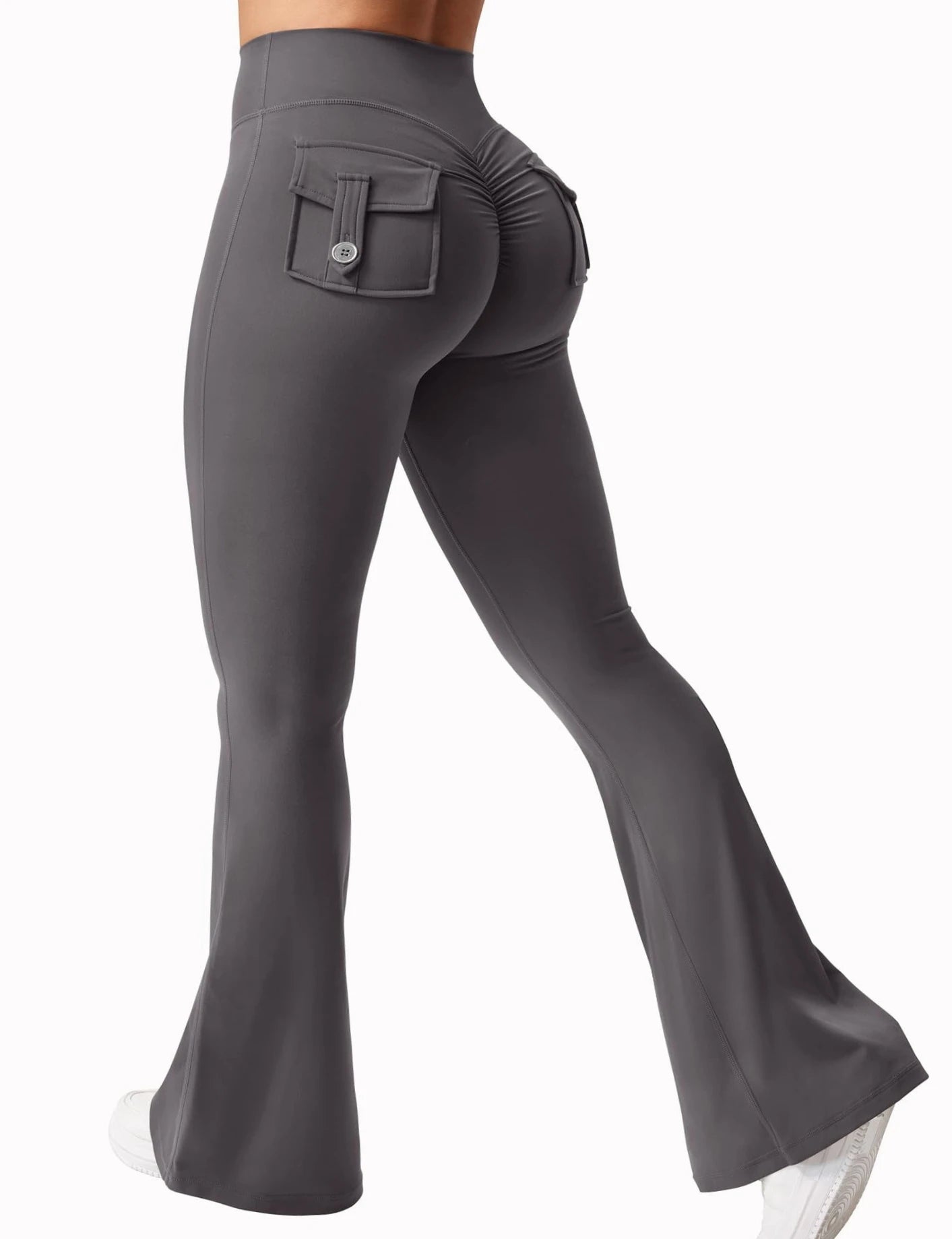 Leggings yoga mujer wide leg – alta elasticidad, efecto segunda piel, compresión y bolsillos funcionales