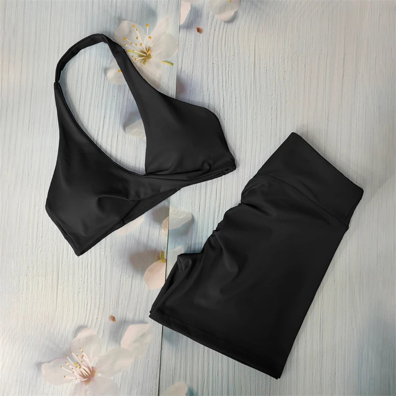 Conjunto deportivo corto moldeador para mujer