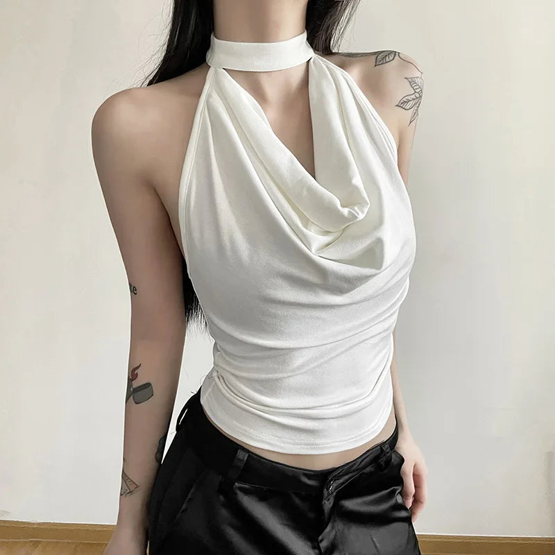 Top halter básico de verano para mujer