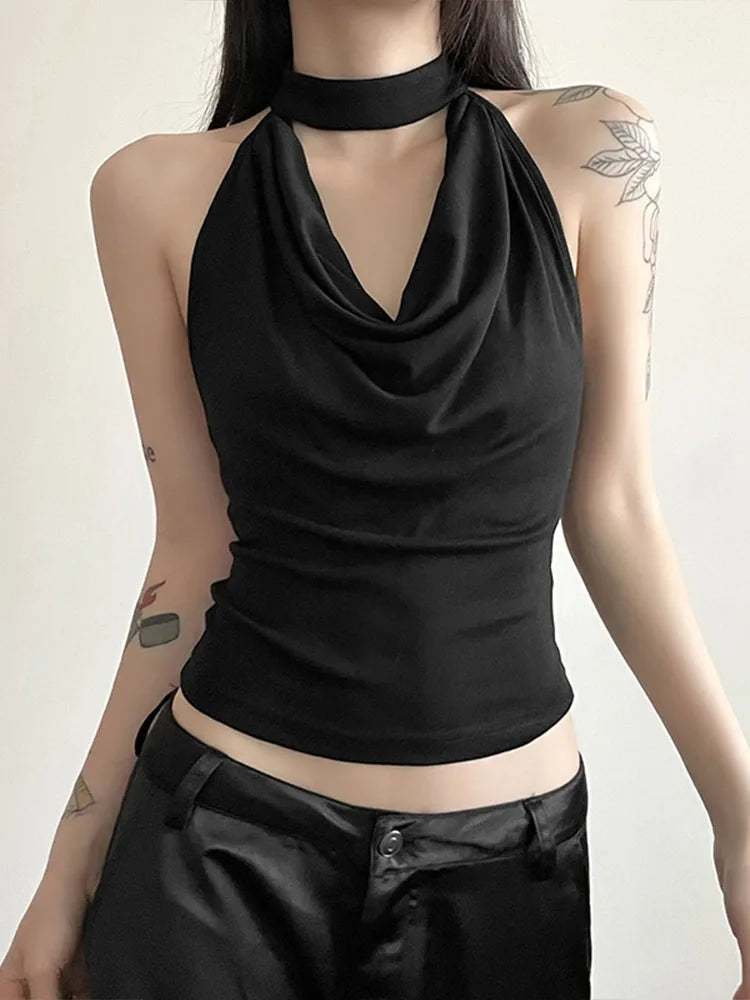 Top halter básico de verano para mujer