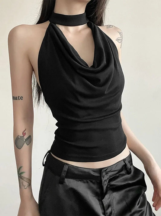Top halter básico de verano para mujer