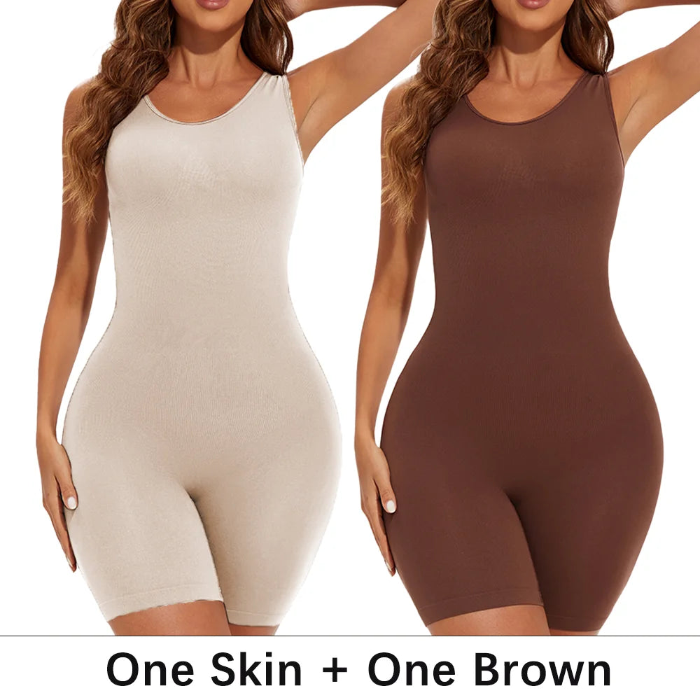 POKARLA Bodysuit Moldeador Seamless de Cobertura Total con Tirantes Anchos y Efecto Reductor de Muslos