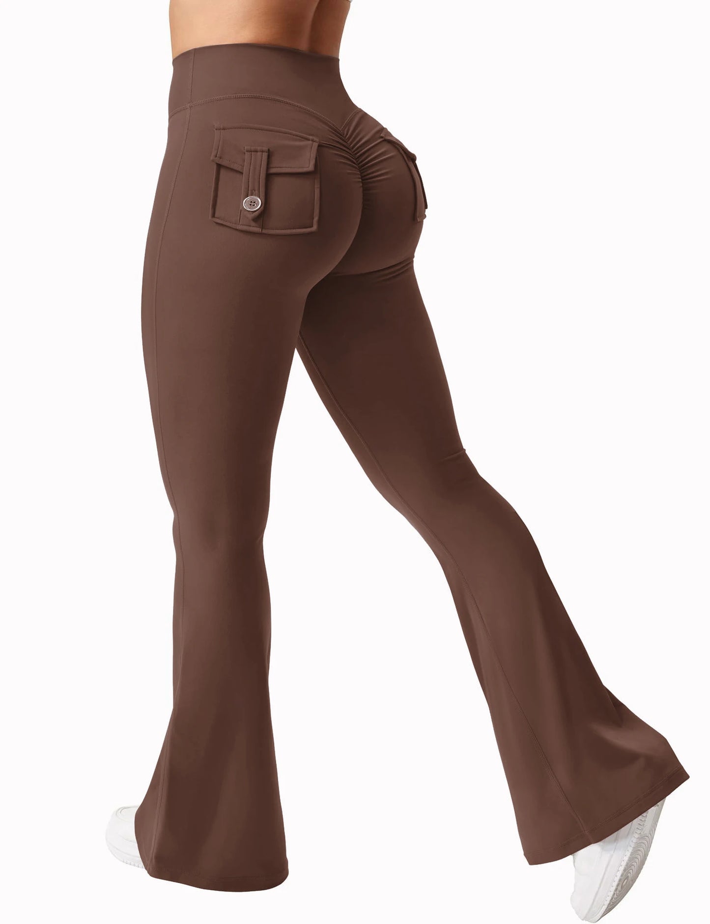 Leggings yoga mujer wide leg – alta elasticidad, efecto segunda piel, compresión y bolsillos funcionales