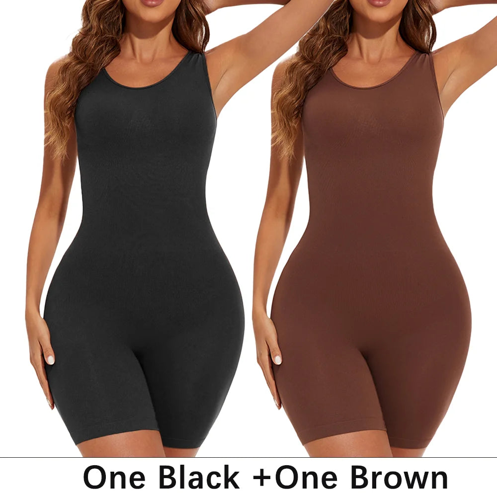 POKARLA Bodysuit Moldeador Seamless de Cobertura Total con Tirantes Anchos y Efecto Reductor de Muslos