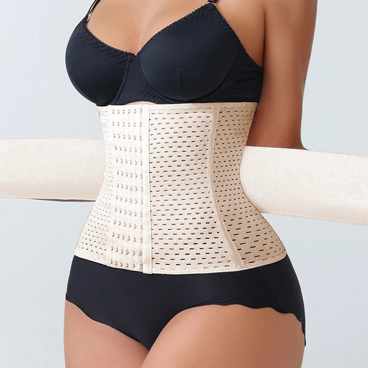 Faja Reductora Ajustable para Mujer con Doble Cinturón, Neopreno y Cierre de Cremallera para Control de Abdomen y Soporte Lumbar
